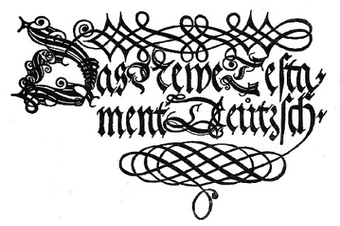A Luther által fordított Új Testamentom 1534-ben megjelent első kiadásának címlapja