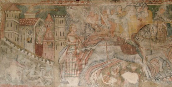 a Szent László-legenda a rimabányai templom falán