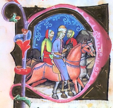 András herceget Magyarországra hozzák (Képes Krónika, 1358, forrás: Wikipédia)
